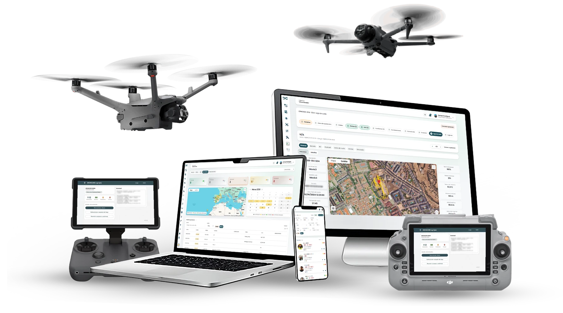 DRONCORE en varios dispositivos