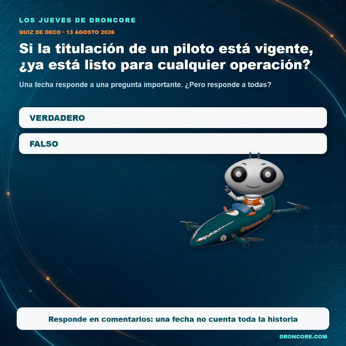 Quiz de DECO sobre titulaci&oacute;n y disponibilidad de pilotos UAS